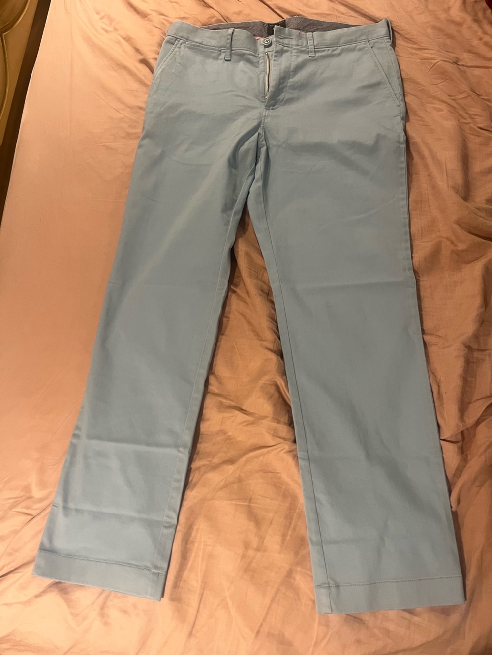 Men's Light Blue Straight-Leg Pants